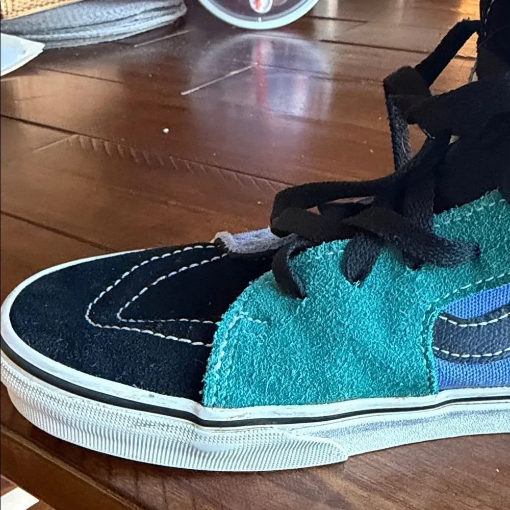 Vans Sk8-hi  Black, Green, and Blue High-Top Sneakers